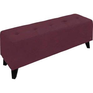 Hockerbank TOM TAILOR HOME NORDIC Hocker Gr. B/H/T: 121 cm x 46 cm x 36 cm, Samtstoff TSV, rot (wine red tsv 7) Sitzbank Bettbank Bettbänke mit Knopfheftung auf der Sitzfläche