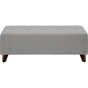 Hockerbank TOM TAILOR HOME NORDIC Hocker Gr. B/H/T: 121 cm x 46 cm x 36 cm, Struktur fein TBO, Fuß wengefarben, grau (moody grey tbo 29) Bettbank Sitzbank Bettbänke mit Knopfheftung auf der Sitzfläche