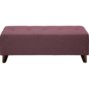 Hockerbank TOM TAILOR HOME NORDIC Hocker Gr. B/H/T: 121 cm x 46 cm x 36 cm, Struktur fein TBO, Fuß wengefarben, lila (mauve tbo 107) Bettbank Sitzbank Bettbänke mit Knopfheftung auf der Sitzfläche