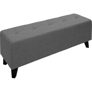 Hockerbank TOM TAILOR HOME NORDIC Hocker Gr. B/H/T: 121 cm x 46 cm x 36 cm, Struktur fein TBO, grau (woven grey tbo 19) Sitzbank Bettbank Bettbänke mit Knopfheftung auf der Sitzfläche