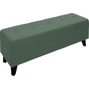 Hockerbank TOM TAILOR HOME NORDIC Hocker Gr. B/H/T: 121 cm x 46 cm x 36 cm, Struktur fein TBO, grün (soft emerald tbo 616) Sitzbank Bettbank Bettbänke mit Knopfheftung auf der Sitzfläche