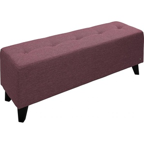 Hockerbank TOM TAILOR HOME NORDIC Hocker Gr. B/H/T: 121 cm x 46 cm x 36 cm, Struktur fein TBO, lila (mauve tbo 107) Sitzbank Bettbank Bettbänke mit Knopfheftung auf der Sitzfläche