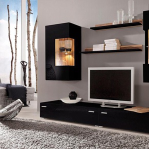 Wohnwand HÖLTKEMEYER Happy Kastenmöbel-Sets braun (schwarz, nussbaumfarben) Wohnwände