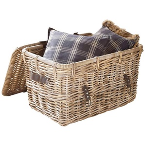 Aufbewahrungskorb HOFMANN LIVING AND MORE Kubu-Rattankorb Aufbewahrungsboxen Gr. B/H/T: 60 cm x 38 cm x 40 cm, braun Körbe Boxen Aufbewahrungsboxen zum Aufklappen