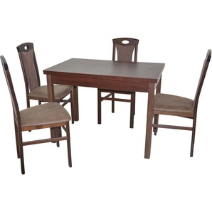 HOFMANN LIVING AND MORE Essgruppe 5tlg. Tischgruppe, (Spar-Set, 5-tlg., 5tlg. Tischgruppe), Stühle montiert