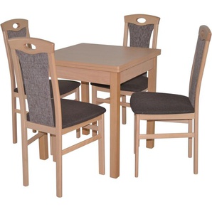 HOFMANN LIVING AND MORE Essgruppe 5tlg. Tischgruppe, (Spar-Set, 5-tlg., 5tlg. Tischgruppe), Stühle montiert
