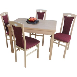 HOFMANN LIVING AND MORE Essgruppe 5tlg. Tischgruppe, (Spar-Set, 5-tlg., 5tlg. Tischgruppe), Stühle montiert