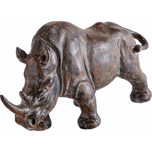 Tierfigur HOFMANN LIVING AND MORE Nashorn Dekofiguren Gr. Ø, braun (braun antik) Tierfiguren