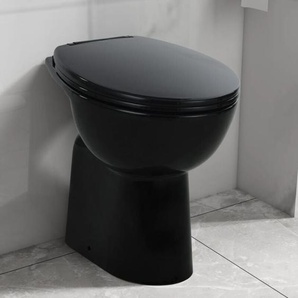 Vidaxl - Hohe Spülrandlose Toilette Soft-Close 7cm Höher Keramik Schwarz 626392