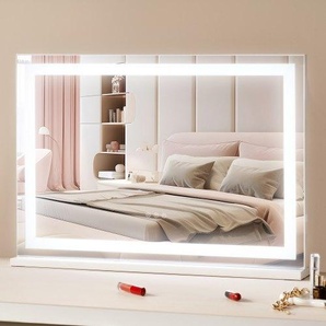 Hollywood Schminkspiegel, Kosmetikspiegel mit 3 Farbbeleuchtungsmodi, Schminkspiegel mit LEDs, 5-fache Vergrößerung, USB-Anschluss, Smart-Touch-Steuerung, Wandmontage auf Schreibtisch, 797x547mm TMHZJJSFXDD8GJ8WCV2