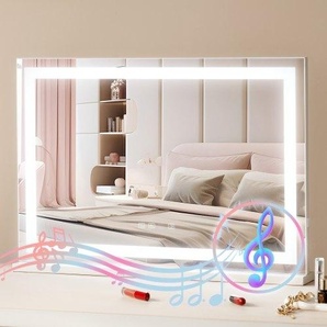 Hollywood Schminkspiegel mit Beleuchtung, Kosmetikspiegel mit 3 Farbbeleuchtungsmodi, LED-Schminkspiegel mit Lichtern, 5-fache Vergrößerung, Bluetooth, USB, Smart-Touch-Steuerung, 797x547mm TMHZJJSFXLYKEFSP0V2