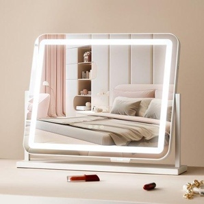 Hollywood Schminkspiegel mit Beleuchtung, Kosmetikspiegel mit 3 Farbbeleuchtungsmodi, Schminkspiegel mit LEDs & 5-facher Vergrößerung, USB, Smart-Touch-Steuerung, 360°-Drehbar, 547x447mm TMHZJJSFXDD5D0FVKV2