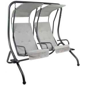 Hollywoodschaukel 2-Sitzer, grau, für 2 Personen, Stahl pulverbeschichtet - Bellavista Home&Garden / Green Spirit