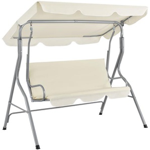 Hollywoodschaukel Cecina 3-Sitzer beschichtetes Stahlgestell in beige