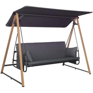 Hollywoodschaukel Elena grau 3-Sitzer 242 x 135 x 173 cm