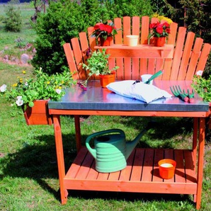 Holz-Gärtnertisch Helga mit 2 Pflanzkästen Pflanztisch Promadino Tisch Garten