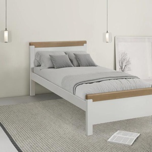 Holzbett HOME AFFAIRE CARITA Betten Gr. Liegefläche B/L: 90 cm x 200 cm, kein Härtegrad, weiß (weiß, honig) Pastell-Farben