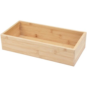 Holzbox aus Bambus – personalisiert offene Kiste mit großem Fach für den Schreibtisch verschiedenen Größen