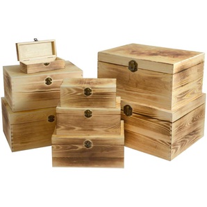 Holzboxen geflammt Aufbewahrungsbox Holz Regal Dekoration