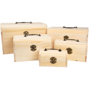 Holzboxen -  Set mit Deckel Holzkisten Aufbewahrungsboxen in verschiedenen Größen
