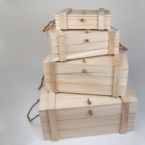 Holzboxen -  Set mit Deckel personalisiert Holzkisten Aufbewahrungsboxen in verschiedenen Größen