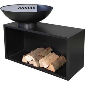 Holzkohlegrill BUSCHBECK Planchagrill Giant Grills Gr. B/H/T: 115 cm x 86 cm x 80 cm, schwarz Holzkohlegrills BxH: 115x86cm