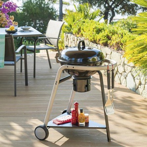 Holzkohlegrill Pyla L. 60 cm - emaillierter Stahl, verchromter Stahl Hespéride