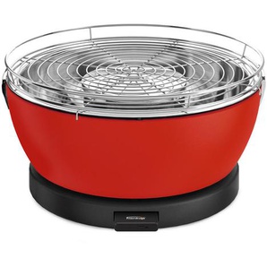 Holzkohlegrill, Rot, Metall, 33x18.5 cm, stufenlose Luftregulierung, Grills, Holzkohlegrills
