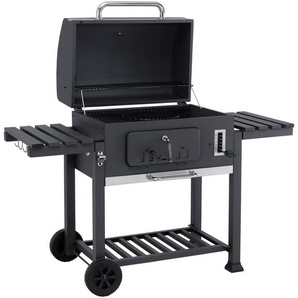 Holzkohlegrill TEPRO Grillwagen Toronto XXL, grau (anthrazit, edelstahlfarben), B:152cm H:137cm T:73cm, Grills, BxTxH: 152x73x137cm, mit 2 Grillrosten und Pizzastein Vorrichtung, Topseller