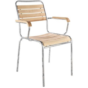 Holzlattenstuhl mit Armlehnen Rigi Schaffner AG Latten Esche natur geölt mehrfarbig, Designer Schaffner, 86x59x61 cm