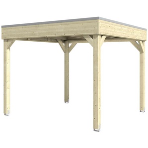 Holzpavillon SKANHOLZ Toulouse Pavillons Gr. B/H/T: 302 cm x 244 cm x 302 cm, beige (natur) Feststehende Pavillons BxTxH:302x302x244 cm, inkl. Aufschraubstutzen