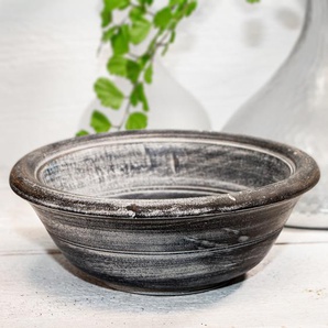 Holzschüssel, Klein, Blau-Grau, in Shabby- Chick