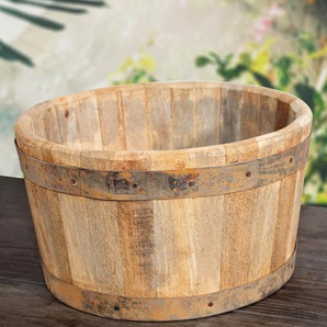 Holzschüssel, klein, Eisen Applikationen, in Shabby- Chick