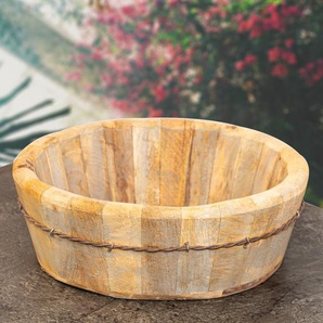 Holzschüssel, Klein, Eisen Applikationen, in Shabby- Chick