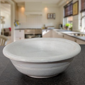 Holzschüssel, Klein, weiß, in Shabby- Chick