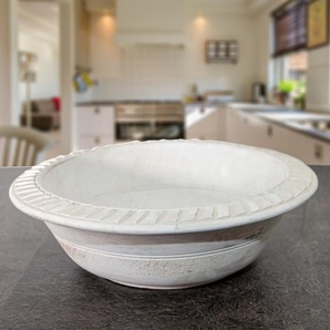 Holzschüssel, Rand, Klein, weiß, in Shabby- Chick