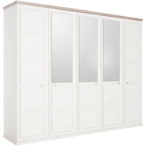 Hom`in Drehtürenschrank, Grau, Weiß, Metall, 6 Fächer, 255x209x60 cm, Typenauswahl, Beimöbel erhältlich, in verschiedenen Größen Holzdekoren