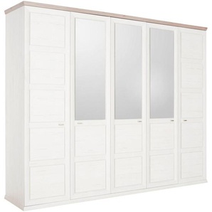 Hom`in Drehtürenschrank, Grau, Weiß, Metall, 6 Fächer, 255x209x60 cm, Typenauswahl, Beimöbel erhältlich, in verschiedenen Größen Holzdekoren
