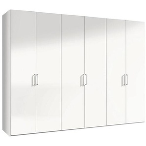 Hom`in Drehtürenschrank, Weiß, Holzwerkstoff, 7 Fächer, 300x216x58 cm, Blauer Engel, Goldenes M, Made in Germany, Beimöbel erhältlich, umfangreiches Zubehör in verschiedenen Größen Holzdekoren individuell planbar, Schlafzimmer, Kleiderschränke,