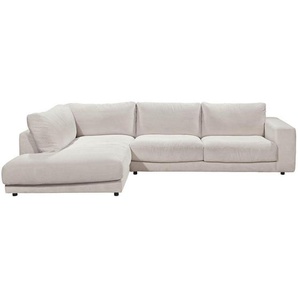 Hom`in Ecksofa, Weiß, Textil, 4-Sitzer, Füllung: Schaumstoff, Federn, Ottomane links, L-Form, 325x224 cm, Blauer Engel, Goldenes M, Oeko-Tex® Standard