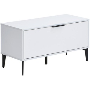 Hom`in Garderobenbank , Hellgrau , Metall , 2-Sitzer , 91.6x48.1x40 cm , Typenauswahl, Truhe im Sitz , Garderobe, Garderobenbänke, Garderobenbänke
