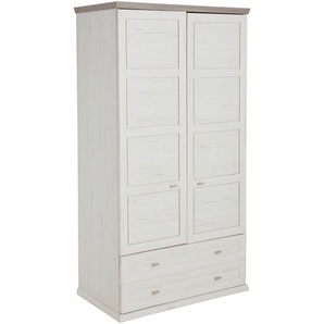 Hom`in Garderobenschrank, Grau, Weiß, Holzwerkstoff, 1 Fächer, 2 Schubladen, 104x196.8x60.5 cm, Beimöbel erhältlich, Typenauswahl, Garderobe,