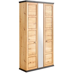 Hom`in Garderobenschrank, Schwarz, Eiche Artisan, Holzwerkstoff, 7 Fächer, 103x196.5x38.5 cm, Beimöbel erhältlich, Garderobe, Garderobenschränke,