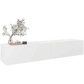 Hom`in Lowboard, Weiß, Holzwerkstoff, 200x36.7x42 cm, hängend, Wohnzimmer, Wohnwände, Lowboards, Lowboards hängend