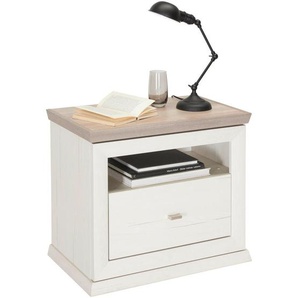 Hom`in Nachtschrank, Grau, Weiß, Metall, 1 Schubladen, 63x55x38 cm, Schlafzimmer, Nachttische