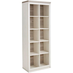 Hom`in Regal, Grau, Weiß, Holzwerkstoff, 8 Fächer, 80x209x43 cm, Typenauswahl, Beimöbel erhältlich, stehend, Arbeitszimmer, Büroregale, Bücherregale