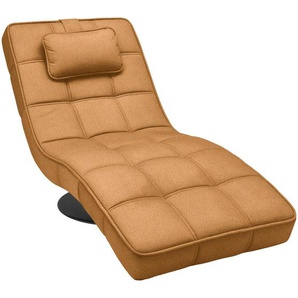 Hom`in Relaxliege, Orange, Textil, Uni, 1-Sitzer, Füllung: Schaumstoff, 74x86x162 cm, Made in EU, Stoffauswahl, Rücken echt, Wohnzimmer, Sessel,