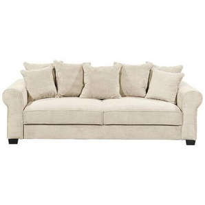 Hom`in Schlafsofa, Creme, Textil, 2-Sitzer, Füllung: Polyester, 250x95x125 cm, Stoffauswahl, Liegefunktion, Rücken echt, Wohnzimmer, Sofas & Couches,