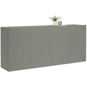 Hom`in Sideboard, Grün, Holzwerkstoff, 6 Fächer, 180x80x42 cm, Schlafzimmer, Schlafzimmer Kommoden