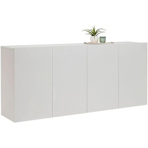 Hom`in Sideboard, Weiß, Holzwerkstoff, 6 Fächer, 180x80x42 cm, hängend, Wohnzimmer, Kommoden & Sideboards, Sideboards